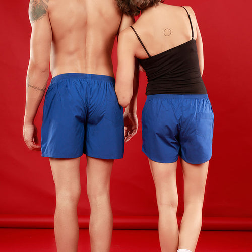 Mr. & Mrs. Right Perfectly Matching Royal Blue Couple Boxers
