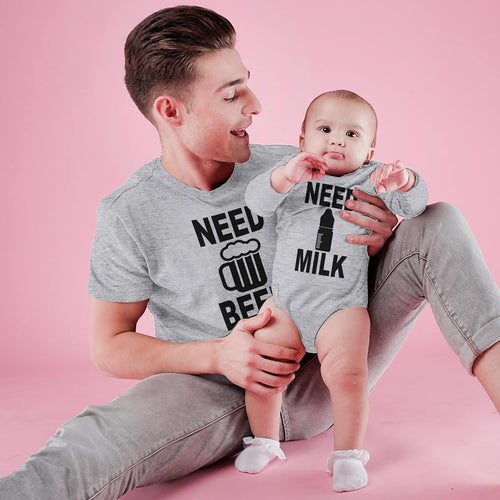 Need Beer and Need Milk Bodysuit and Tees