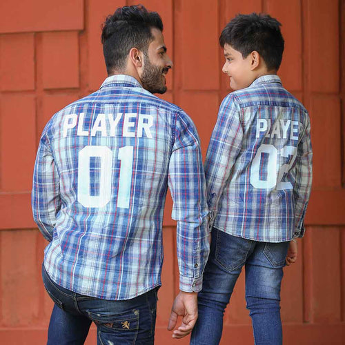 Players, Matching Checked Shirts For Dad And Son
