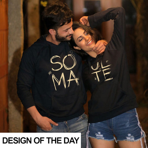 Soul Mate (Black) Matching Hoodies For Couples