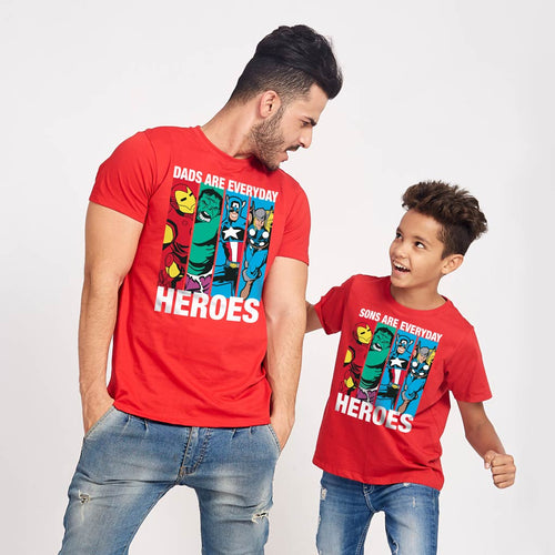 Dads Are Every Day Heroes, Matching Dad & Son Tees