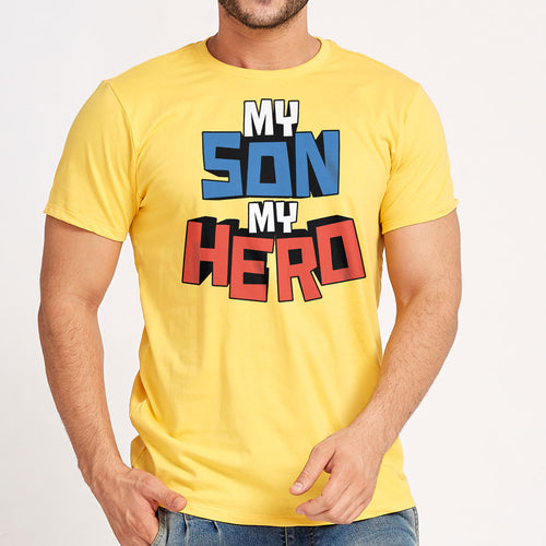 My Son/Dad My Hero Yellow Father Son Tees