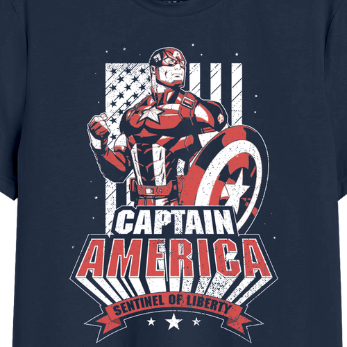 Capt America Graphic Printed Men Tshirt