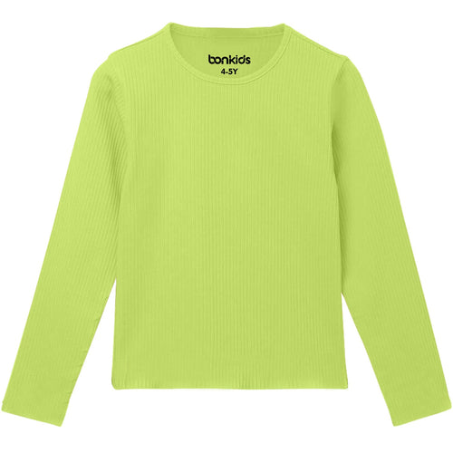Girls Green Rib Tshirt