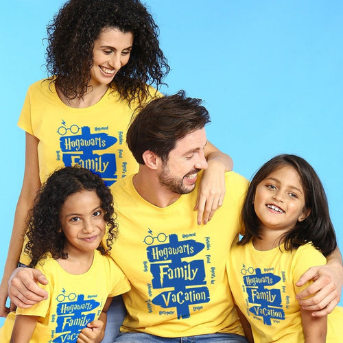 Yellow Hogwarts Family Vacation Matching Tees For Family