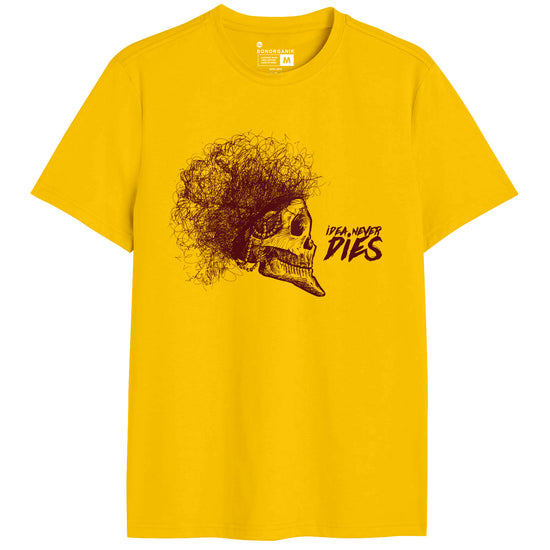Yellow Graphic Printed Men Tshirt