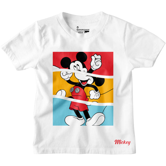 Boys Mickey Mouse Collage White Tshirt