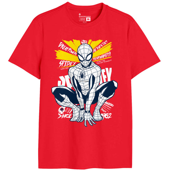 Red Spiderman Graphic Printed Men Tshirt