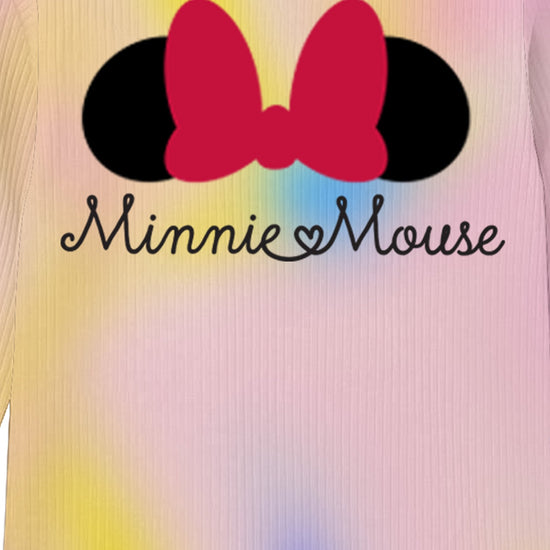Girls Mini Mouse Printed Rib Tshirt