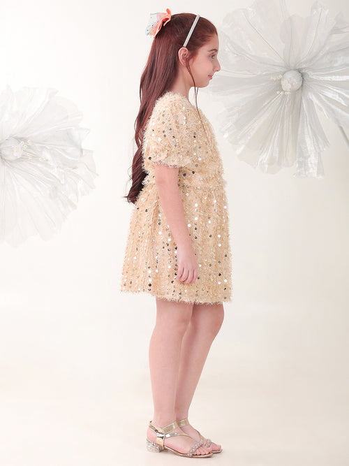 Girls Clothing Set Beige Sleeveless Round