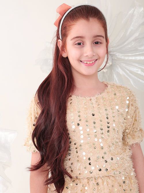 Girls Clothing Set Beige Sleeveless Round