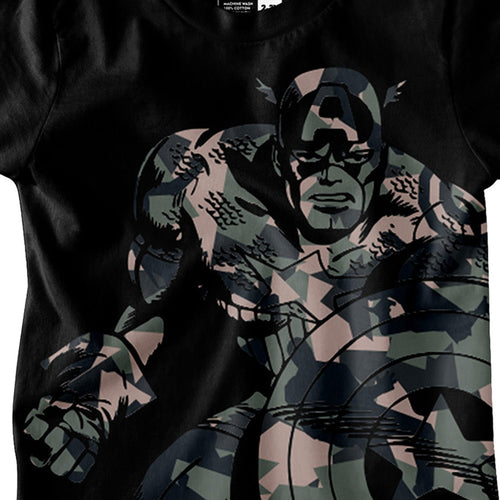 Captain America Black Boys T-SHIRT