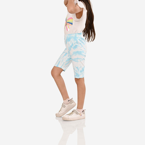 Girl Biker Blue Regular Long Shorts