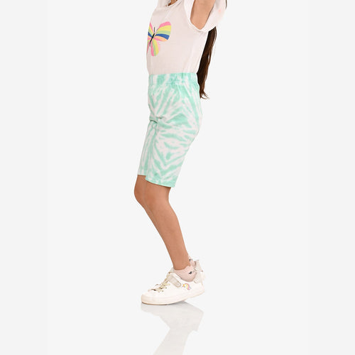 Girl Biker Green Regular Long Shorts