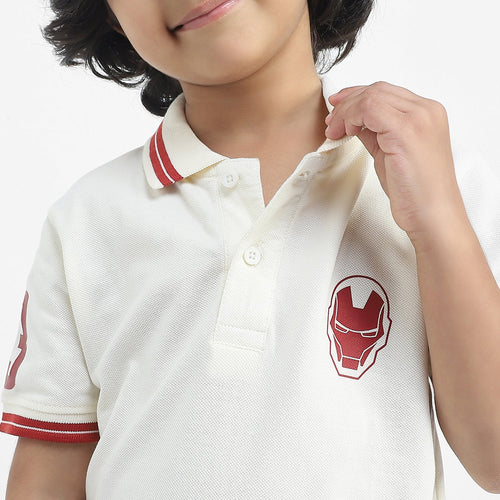 Iron Man Boys Polo Tees  | Off white