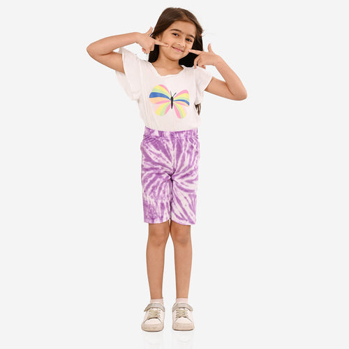 Girl Biker Purple Regular Long Shorts