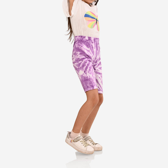 Girl Biker Purple Regular Long Shorts