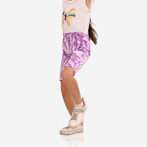 Girl Biker Purple Regular Long Shorts