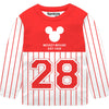 Mickey Striped Red Full Sleeve Boys T-SHIRT