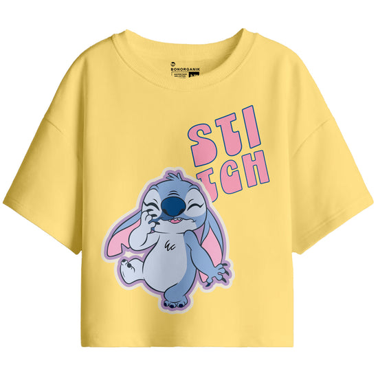 Girl Oversize Stitch Printed T-Shirt