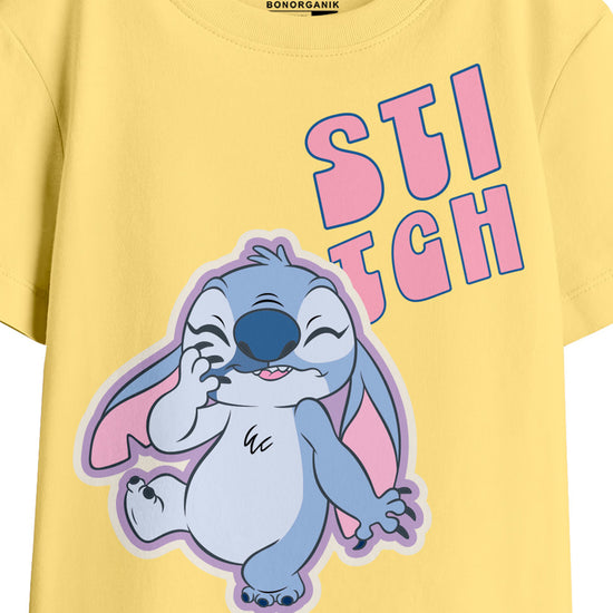 Girl Oversize Stitch Printed T-Shirt