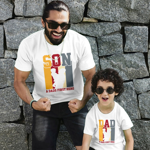 Dad's First Hero Tees For Dad And Son