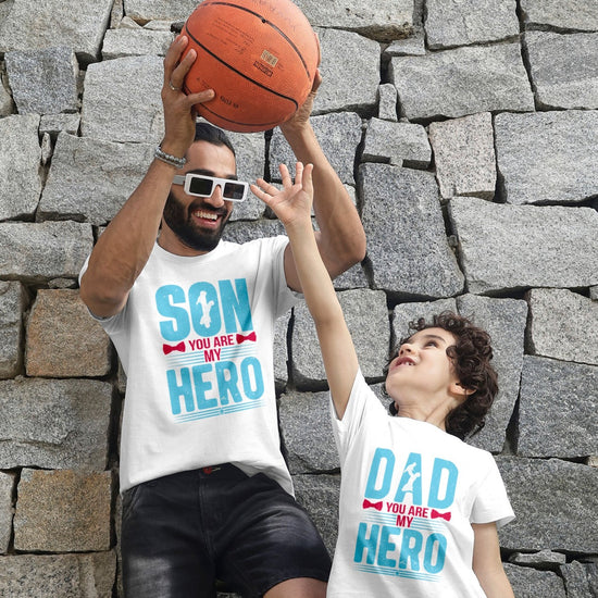 Dad Your Are My Hero Twinning Tees For Dad And Son