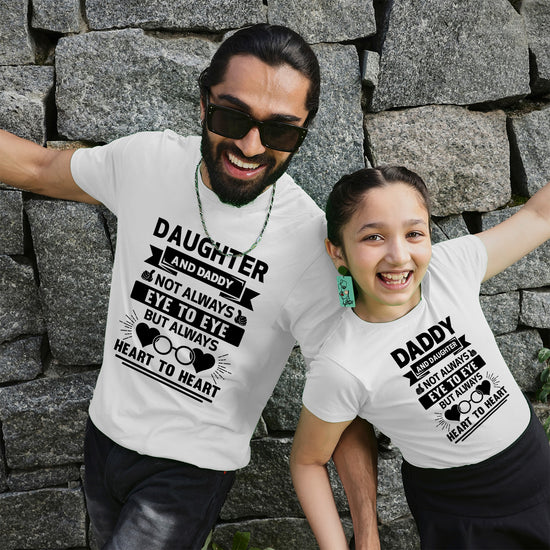 Dad & Daughter Connects Heart To Heart Twinning Tees