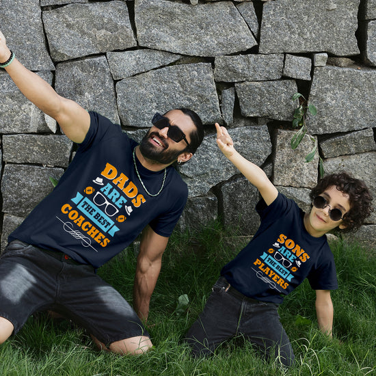 Dad And Son are Best Coache & Player Twinning Tees For Dad And Son