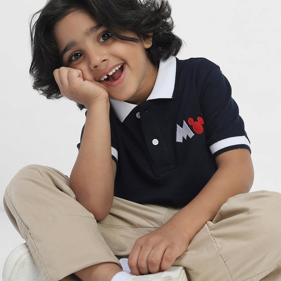 Mickey Boys Polo Tees  | Navy Blue