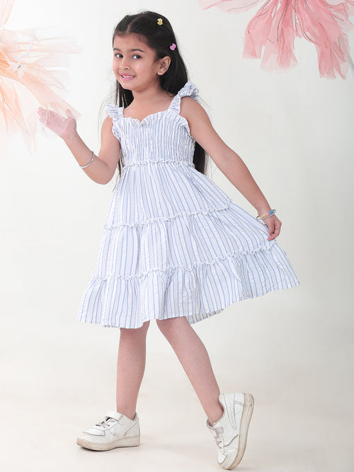 Girls Dresses Blue Sleeveless Round
