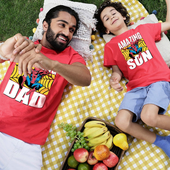 Amazing Dad & Son Matching Spiderman Tees For Dad And Son