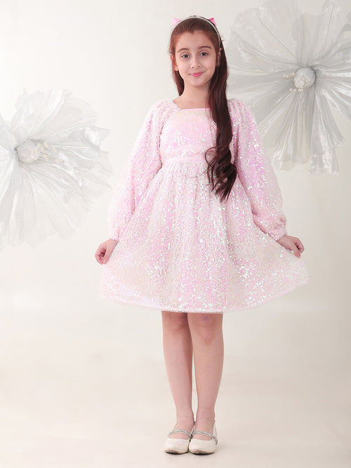 Girls Dresses Pink Sleeveless Round