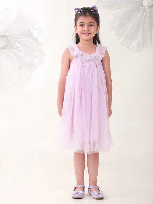 Girls Dresses Lilac Sleeveless Round