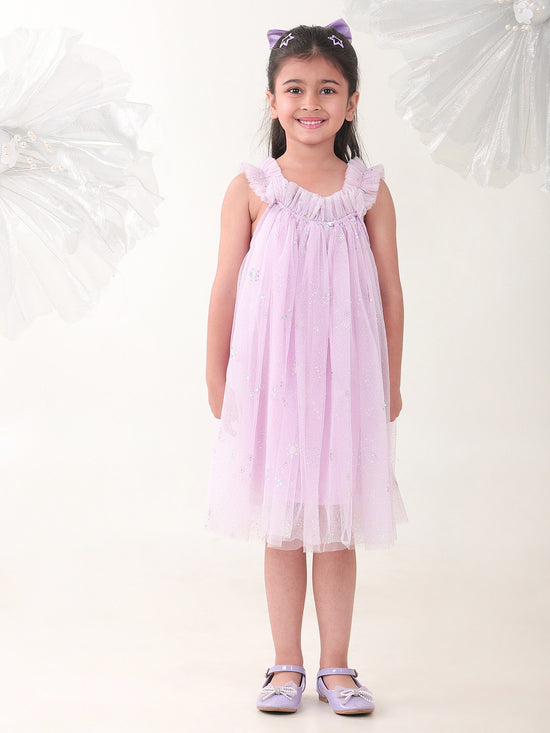 Girls Dresses Lilac Sleeveless Round