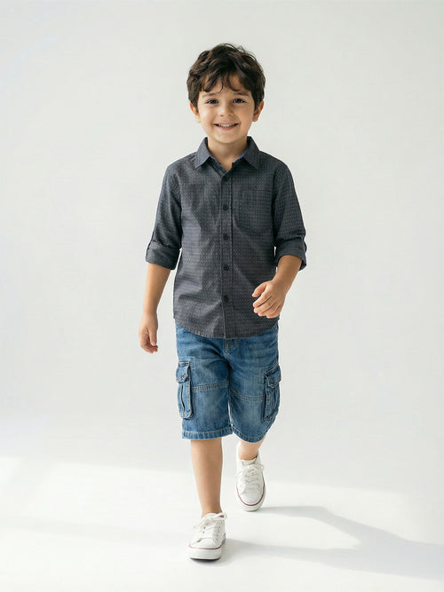 Boy's Shirts Multi Full sleeve Spread Collar