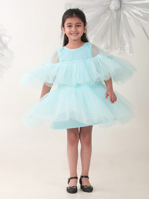 Girls Dresses Blue Sleeveless Round