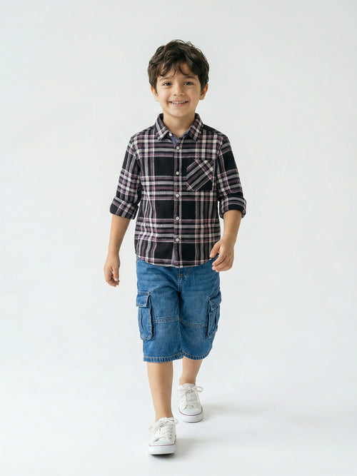 Boy's Shirts Multi Full sleeve Spread Collar