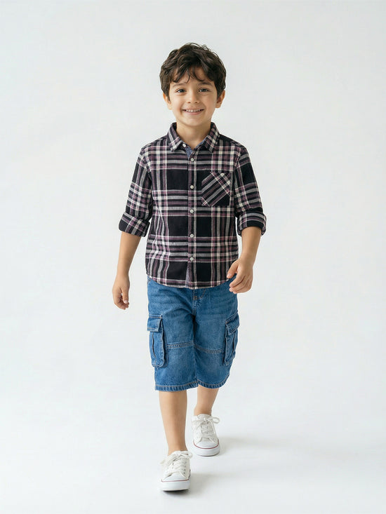 Boy's Shirts Multi Full sleeve Spread Collar