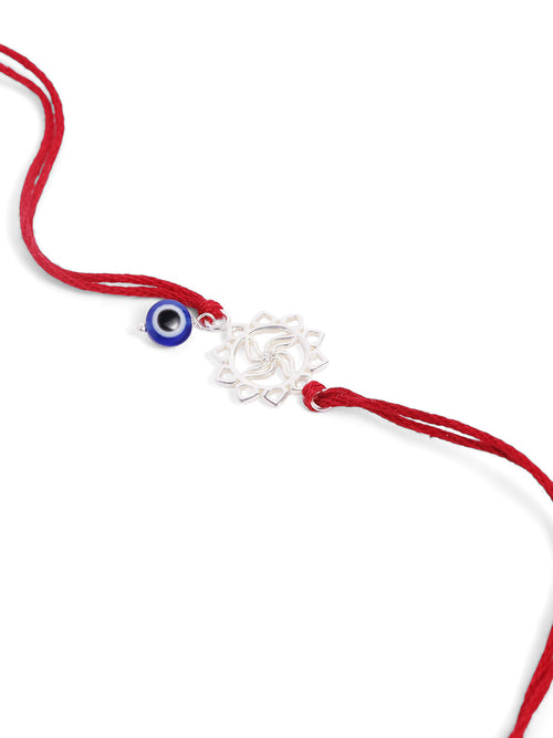 925 Silver-Swastik evil eye Rakhi for Kids