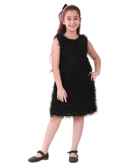 Girls Dresses Black Sleeveless Round