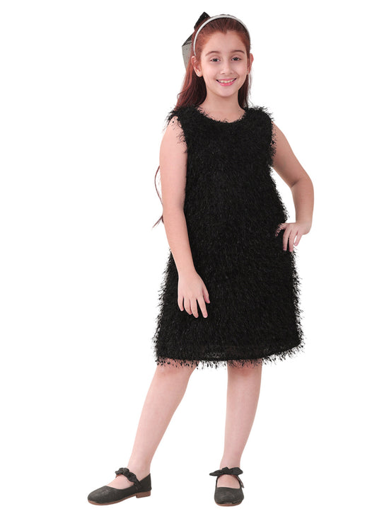 Girls Dresses Black Sleeveless Round