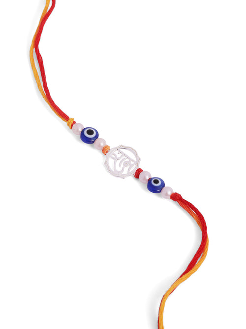 925 Silver-Ram & Evil Eye Rakhi for Kids