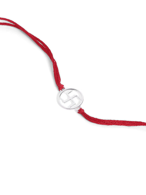925 Silver-Swastik Rakhi for Kids