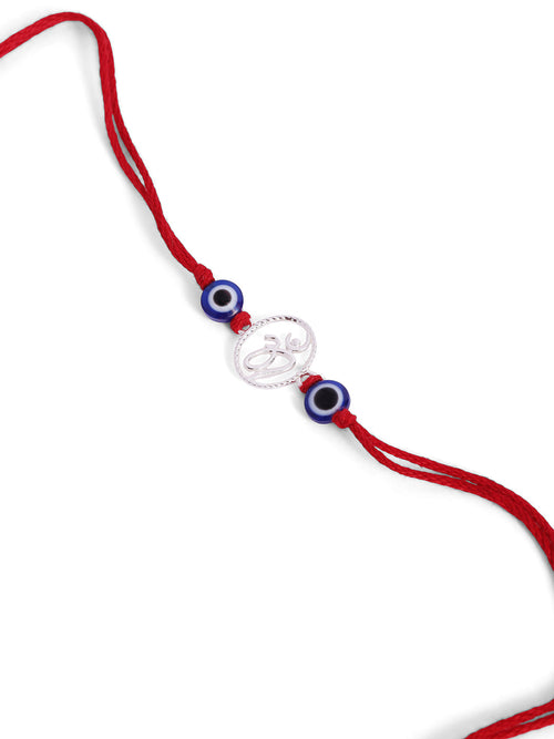 925 Silver-ohm & evil eye Rakhi for Kids