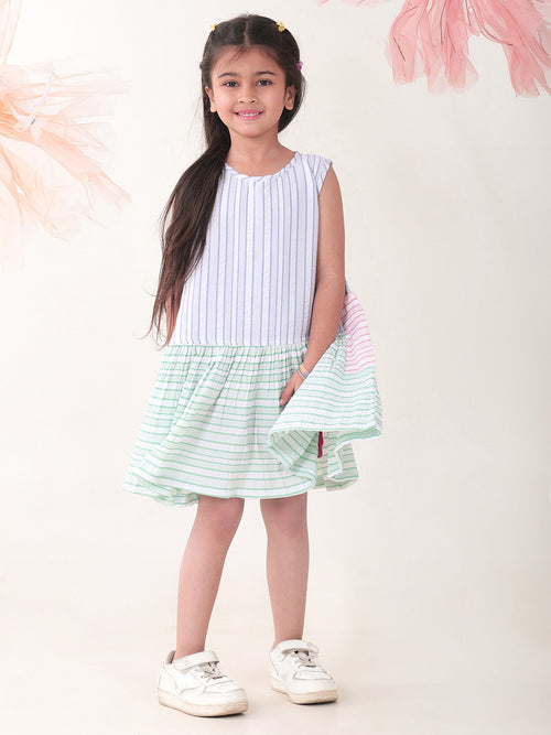 Girls Dresses Multi color Sleeveless Round