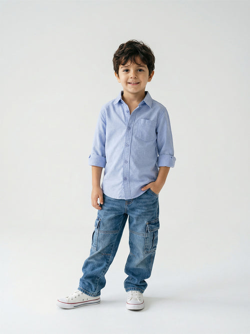 Boy's Shirts Multi Full sleeve Spread Collar