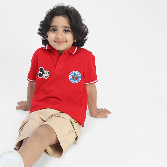 Mickey Boys Polo Tees  | Red