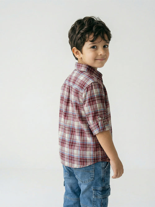Boy's Shirts Multi Full sleeve Spread Collar