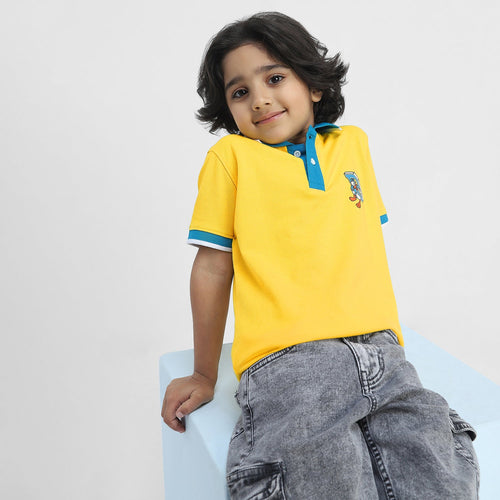 Donald Duck Boys Polo Tees  | Yellow